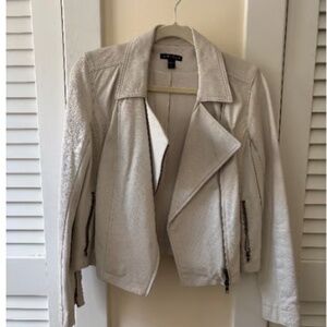 Eileen Fisher Lamb Leather Moto Jacket